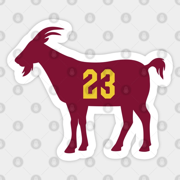 CLE GOAT - 23 - White Sticker by KFig21